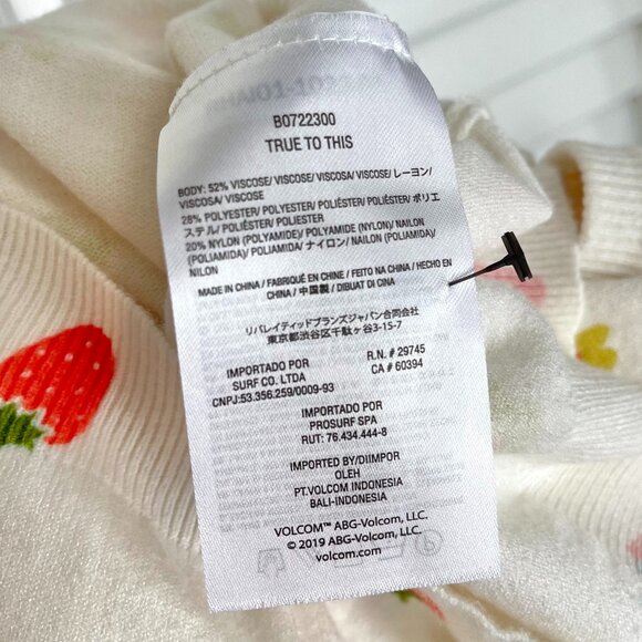 NEW Volcom Strawberry Daisy Short Sleeve Cardigan Size Small - Picture 12 of 14